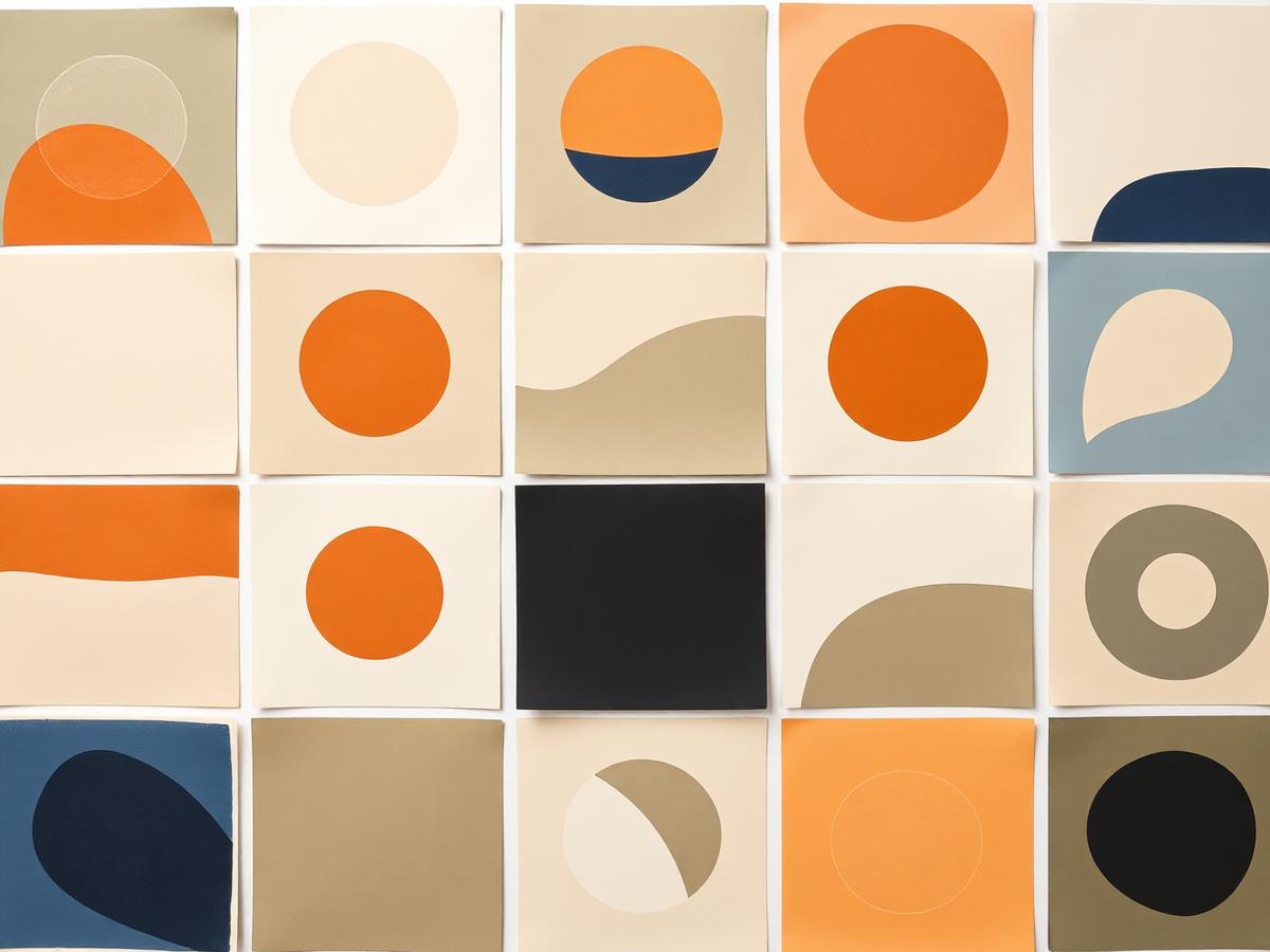 Grid of abstract album cover artworks
